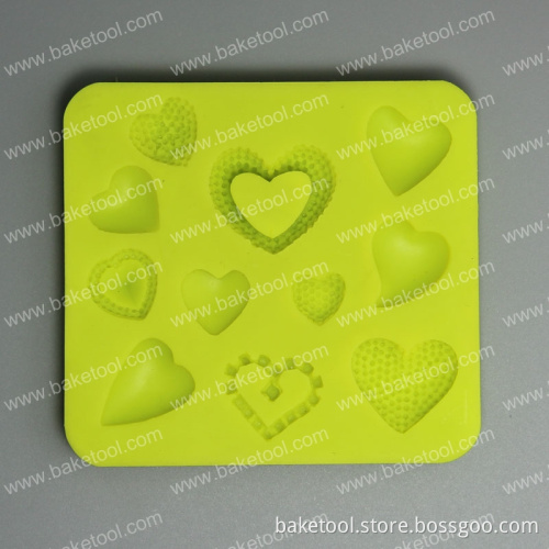 New Hearts Shape Silicone Fondant Mold For Cake Decoration